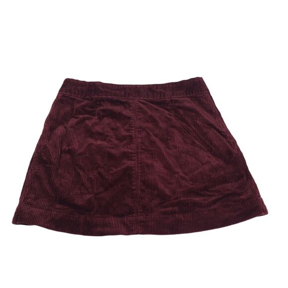 Abercrombie & Fitch Skirt Womens 10 Mini Corduroy Button Up Burgundy - Picture 2 of 9